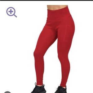 CVG Red Fleece Lined Leggings